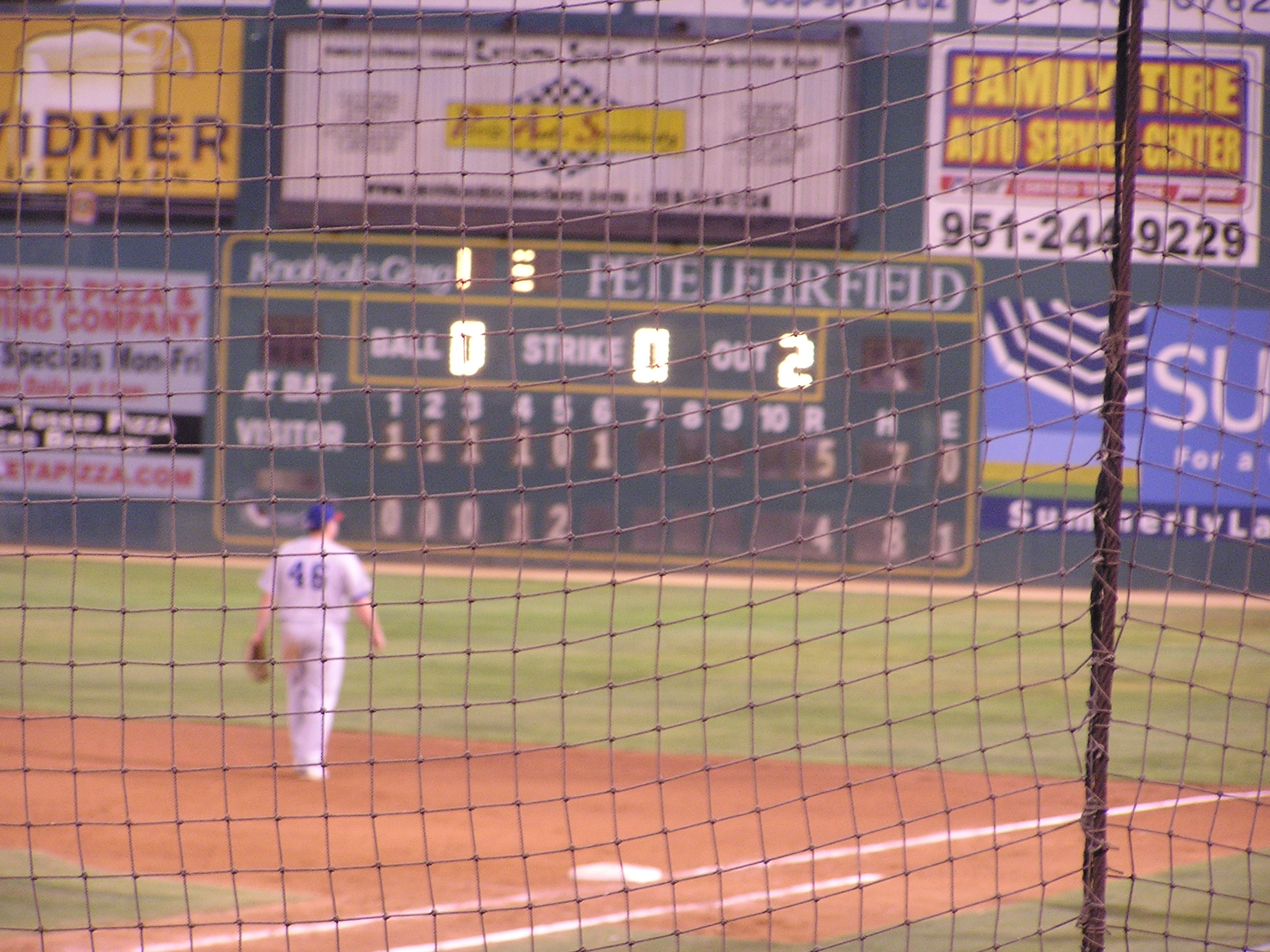 The Manual scoreboard in RF - Lake Elsinore